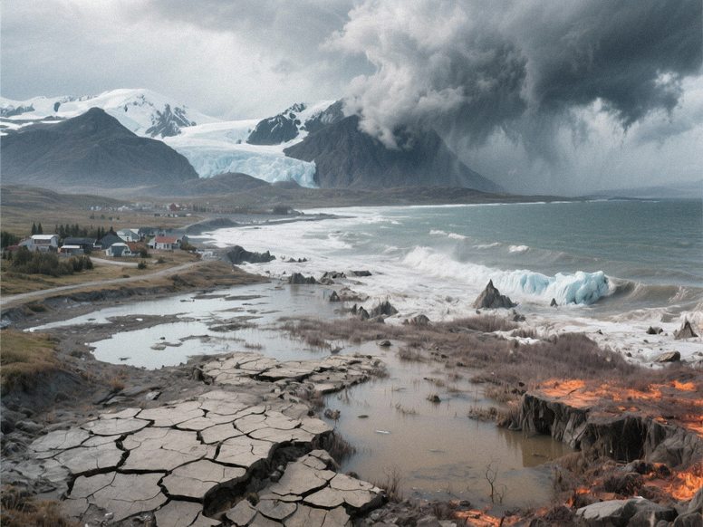 Bild som illustrerar klimatförändringarnas påverkan